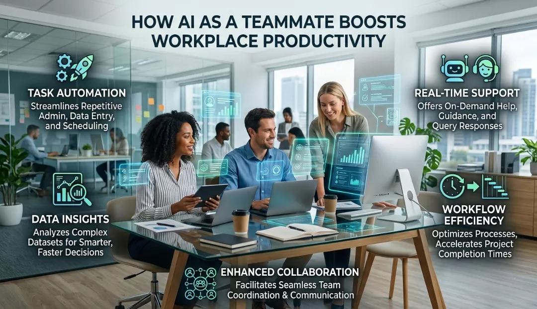 AI as a Teammate Boosts Workplace Productivity